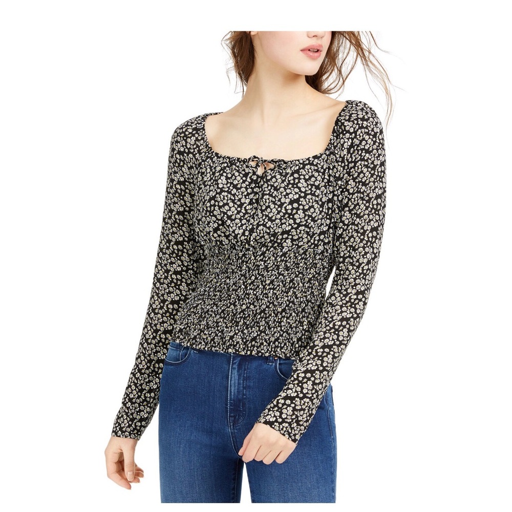 Smocked Waist Floral Top